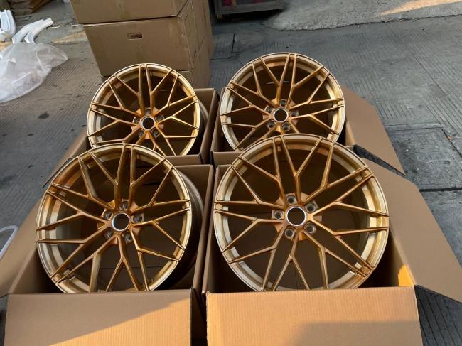 Auto Parts |  Alloy Wheels Forged 18 19 20 21 22 23 24inch Gold Chrome Duo Color Wholesale Alloy Car Rims 5 Hole 5 Spoke Car Aluminum Alloy Wheels Rim