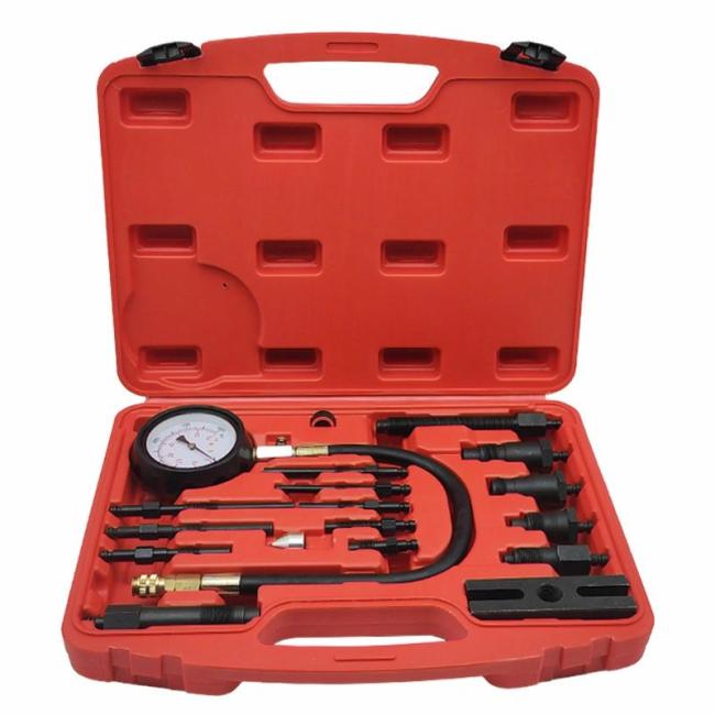 Automotive Test Equipment |  Auto Diagnostic Tool 17PCS Tu-15b Diesel Cylinder Pressure Gauge Set Diesel Cylinder Inspection Tool