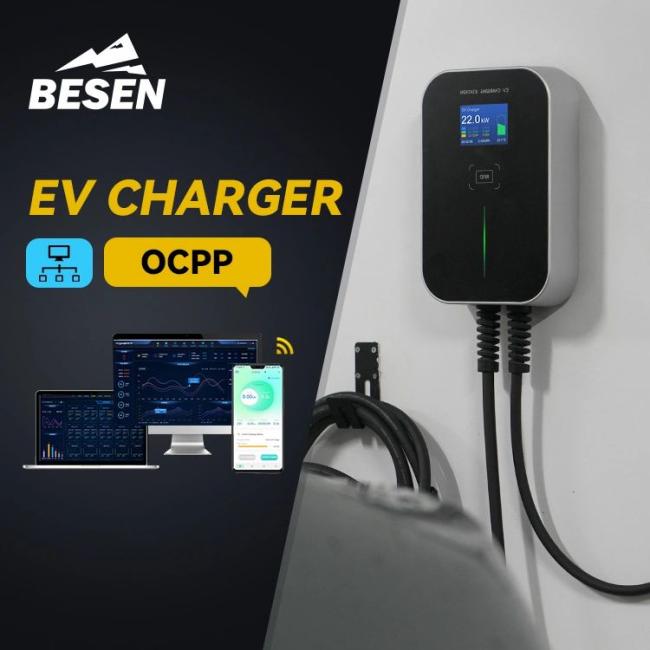 Car Electronics |  Besen Ocpp 1.6j Wallbox 22kw EV Wall Charger Electric Car Charging Station