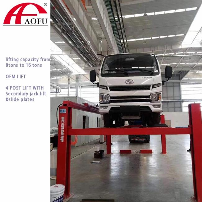 Car Lift |  45 -Year Factory Wheel Aligner and Side Skid Plates Hydraulic 4 Post Vehicle Lift 8t, 10t 12t, 15t, 16t with CE, ISO