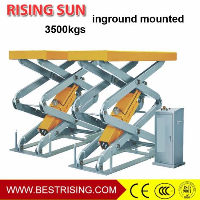 Car Lift |  Hydraulic Inground Mounted Full Rise Scissor Car Lift for Garage Equipment