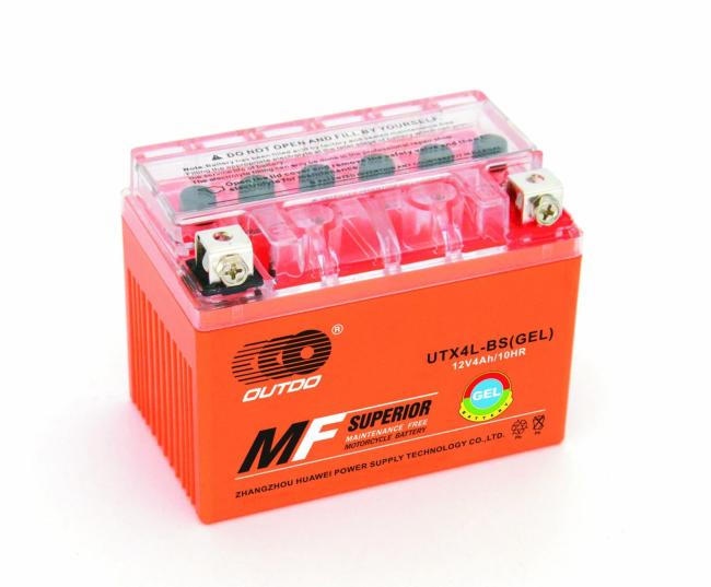 Motorcycle Battery |  12V 4ah Utx4l-BS Outdo Valve Regulated Gel Maintenance Free Factory Activated Power Sports High Performance Rechargeable Lead Acid Motorcycle Battery