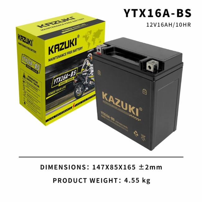 Motorcycle Battery |  Kazuki Direct Factory Customized 12V16ah Lower Self-Discharged Rate Battery for Motorcycle