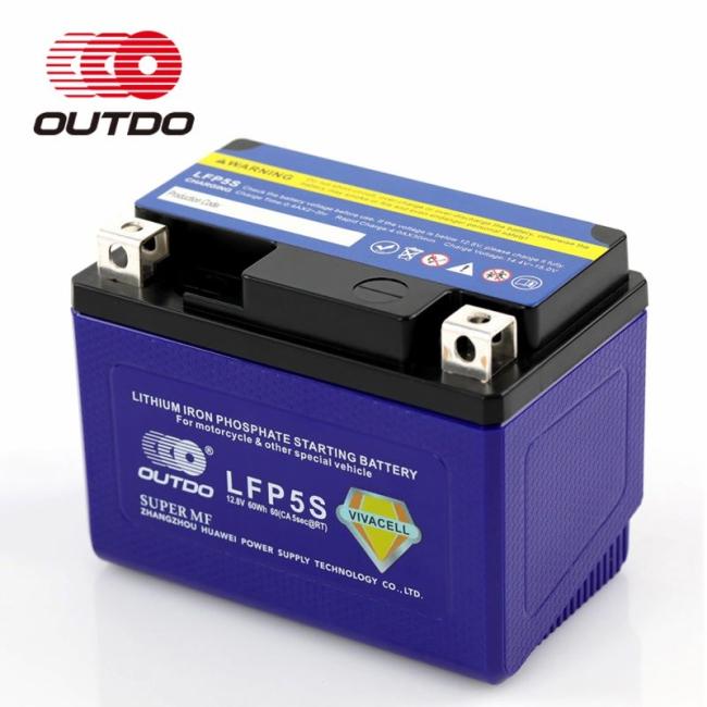 Motorcycle Battery |  Outdo LFP5s Lithium Iron Phosphate Starting Battery with Adoption of LiFePO4 Cell