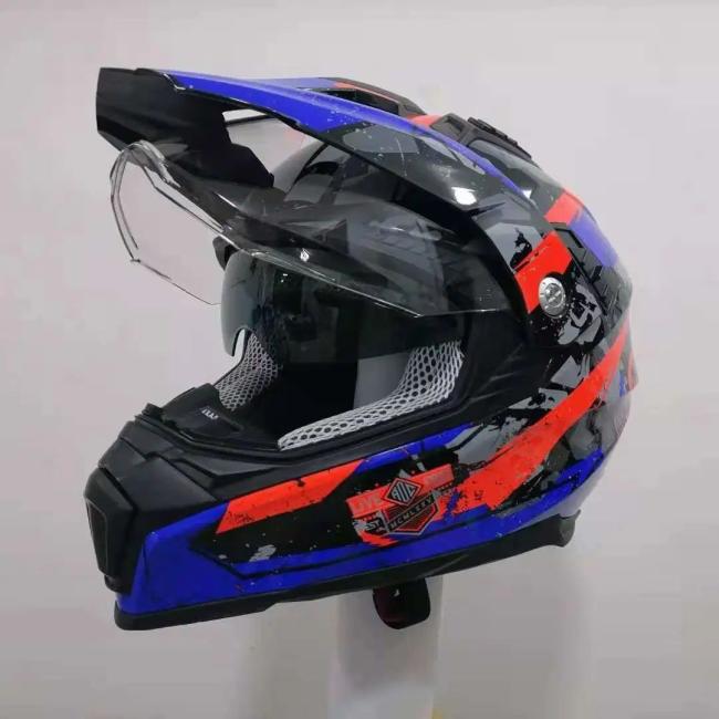 Motorcycle Helmets |  ABS Motocross Helmet with Certified Solid Color Camera Mount