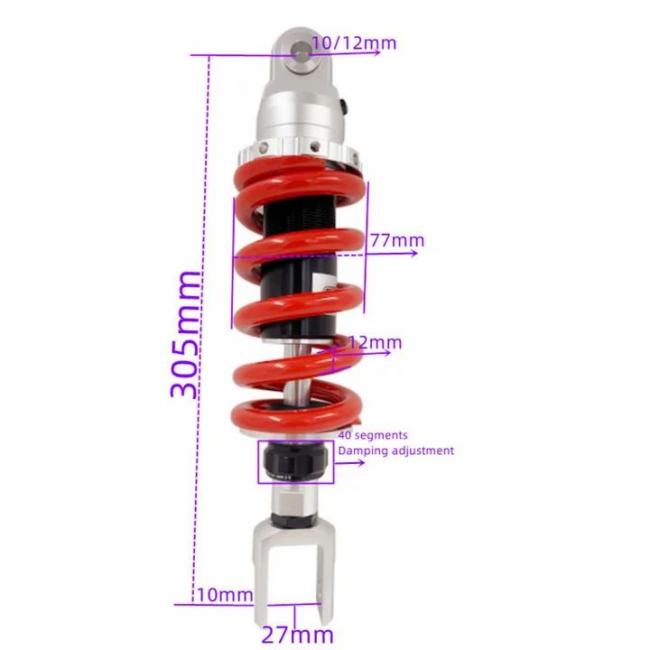 Motorcycle Shock Absorber |  12mm Spring 305mm Fork 20.5mm Motorcycle Shock Absorber Red