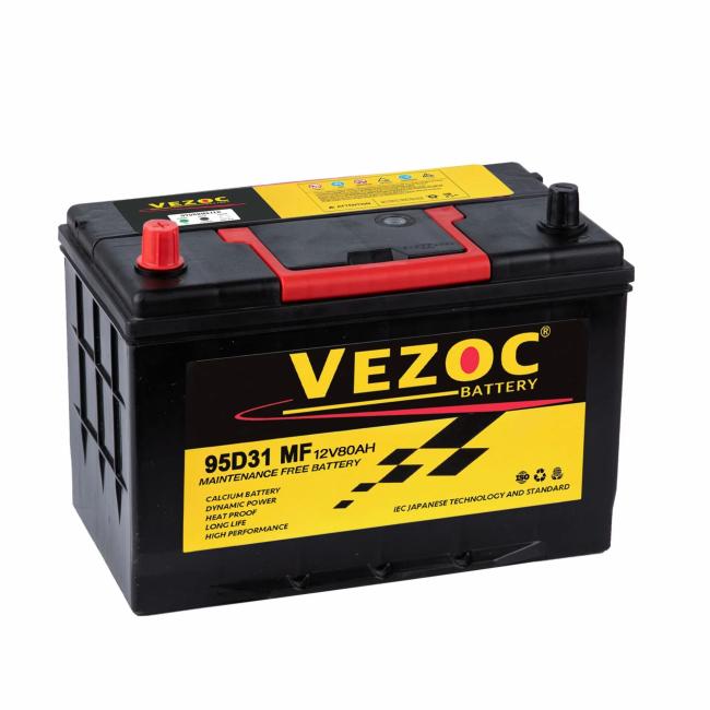 Auto Electrical System |  95D31 Sealed Lead Acid Car Battery 12V80ah Rechargeable Auto Storage Battery