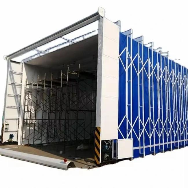 Auto Painting Equipment |  Expansion Painting Room Movable Telescopic Spray Paint Booth with Retractable Waterproof PVC Clothes