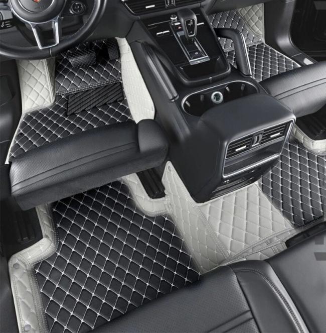 Car Decoration |  One Set Also Wholesale Price Luxury Diamond PVC Leather Custom Car Mats Floor Liner Foot Pad Carpet